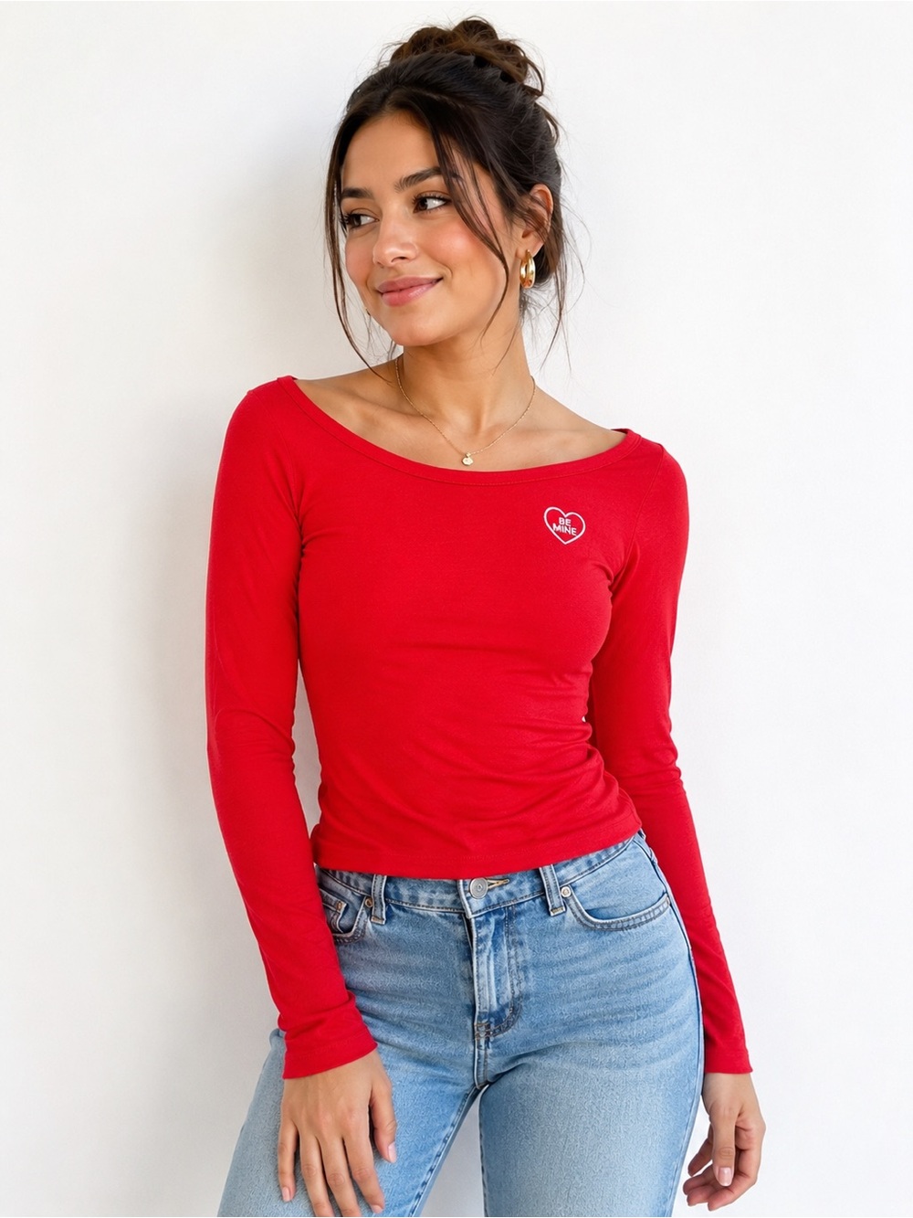 OshKosh B'gosh Red Long-Sleeve Scoop Neck Top